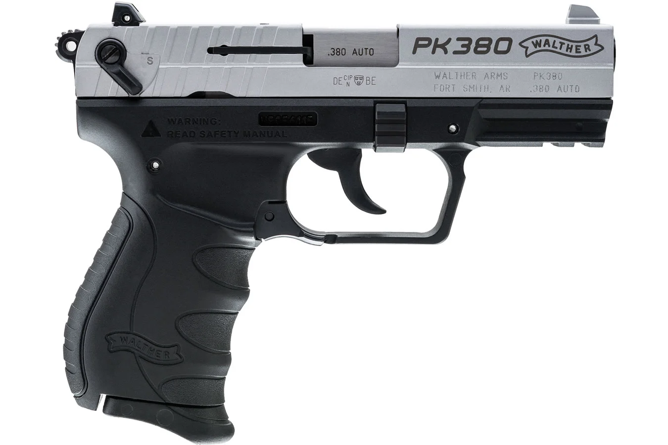 PK380 Nickel 380 ACP with Black Frame