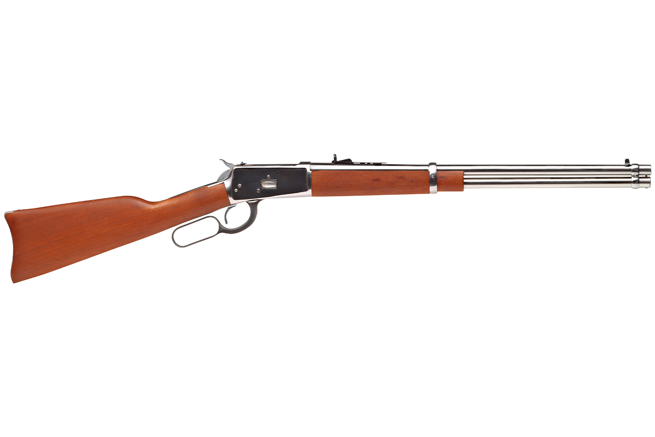 Rossi R92 45 Colt Lever Action Rifle With Polished Stainless Finish And Brazilian Hard