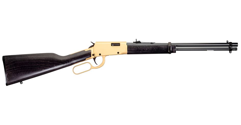 Rossi Rio Bravo 22LR Lever Action Rifle With Gold Receiver And Hardwood Stock