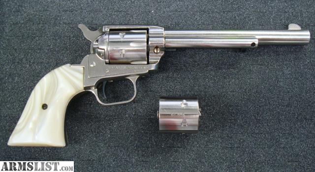 Rough Rider 22 LR/22 Mag Combo Revolver With 4.75 Inch Barrel and Stag Grips