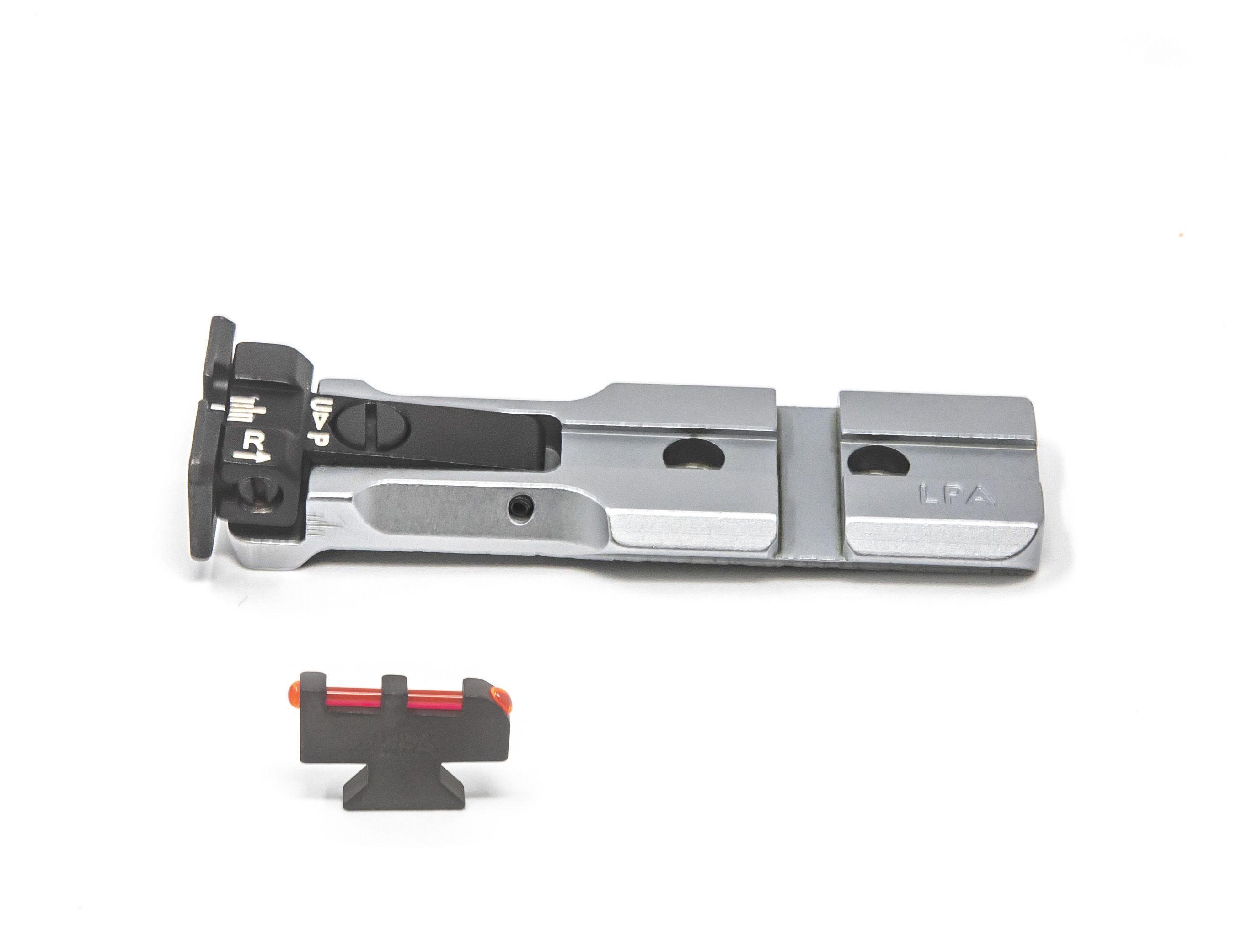 S&W RMR Rear Sight Black Target Silver Body With Red Plunger Front Sight — image 2