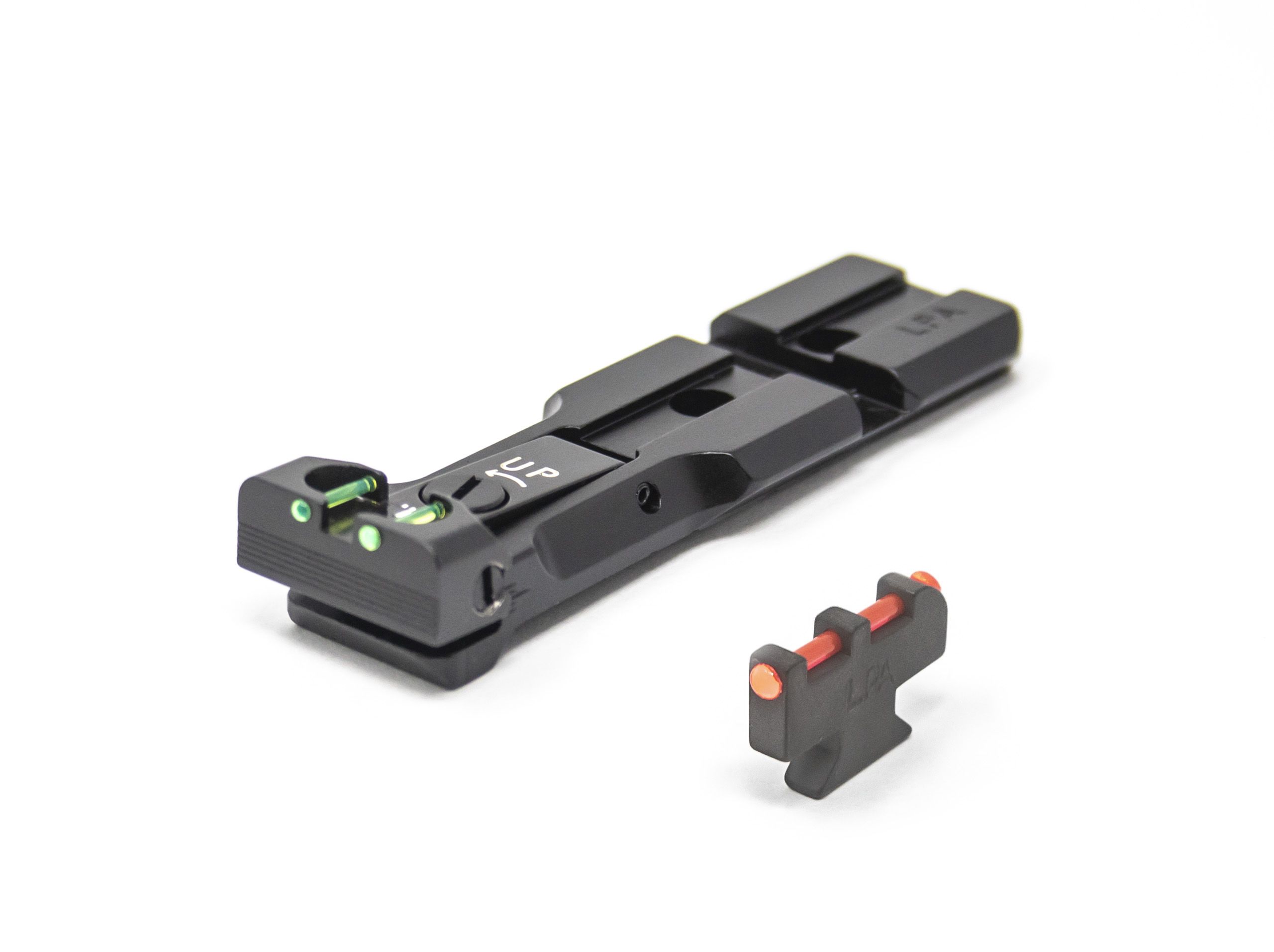 S&W RMR Rear Sight Fiber Optic Black Body With Red Plunger Front Sight