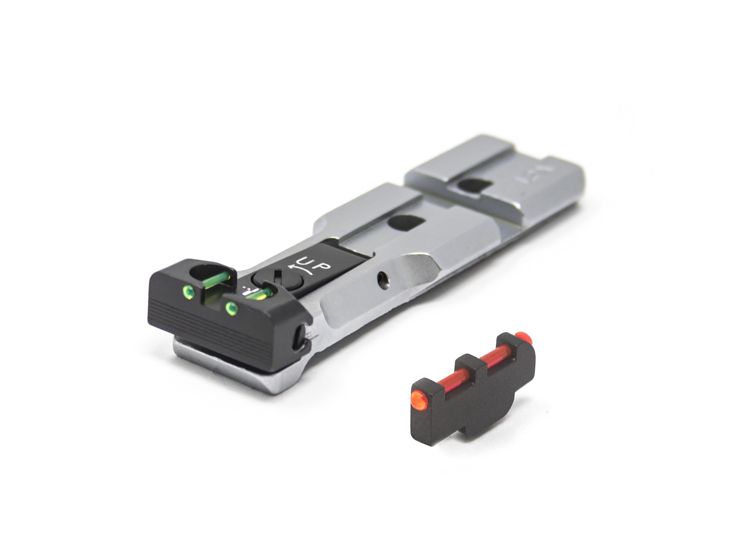 S&W RMR Rear Sight Fiber Optic Silver Body With Red Pin Front Sight