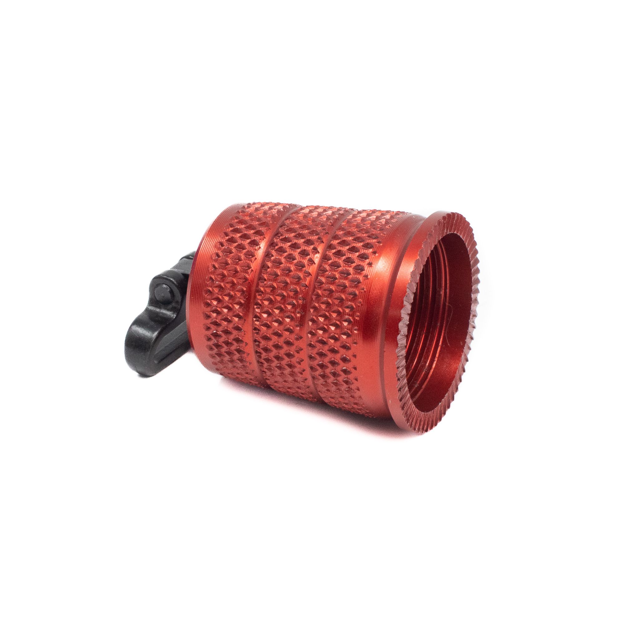 Shotgun Magazine Cap Extended Triple Knurled (Red) - Short W/ Sling Swivel — image 2