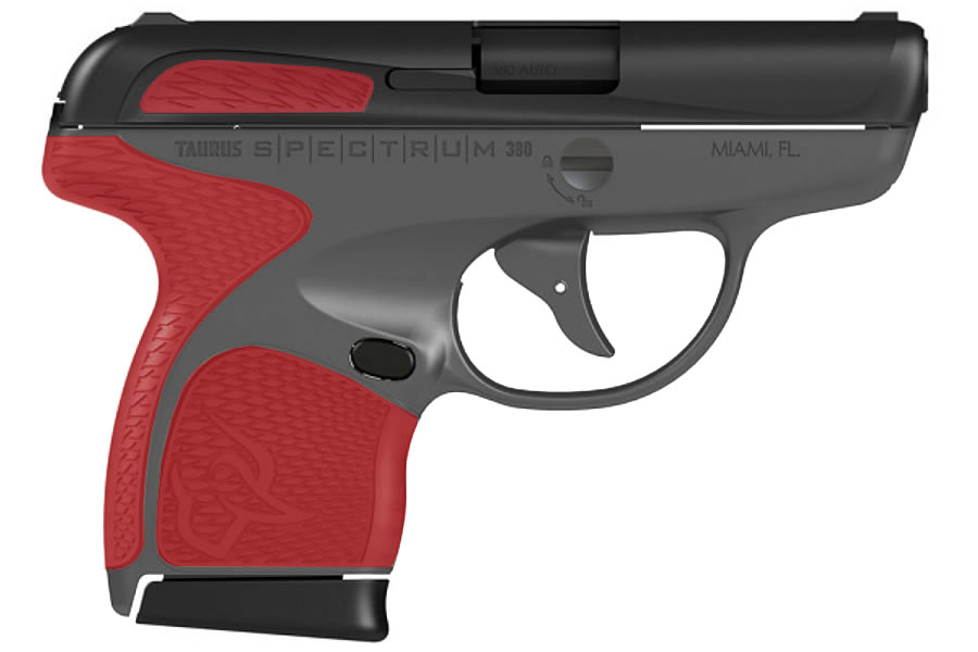 Spectrum 380 ACP Carry Conceal Pistol with Gray Frame and Torch Red Grips