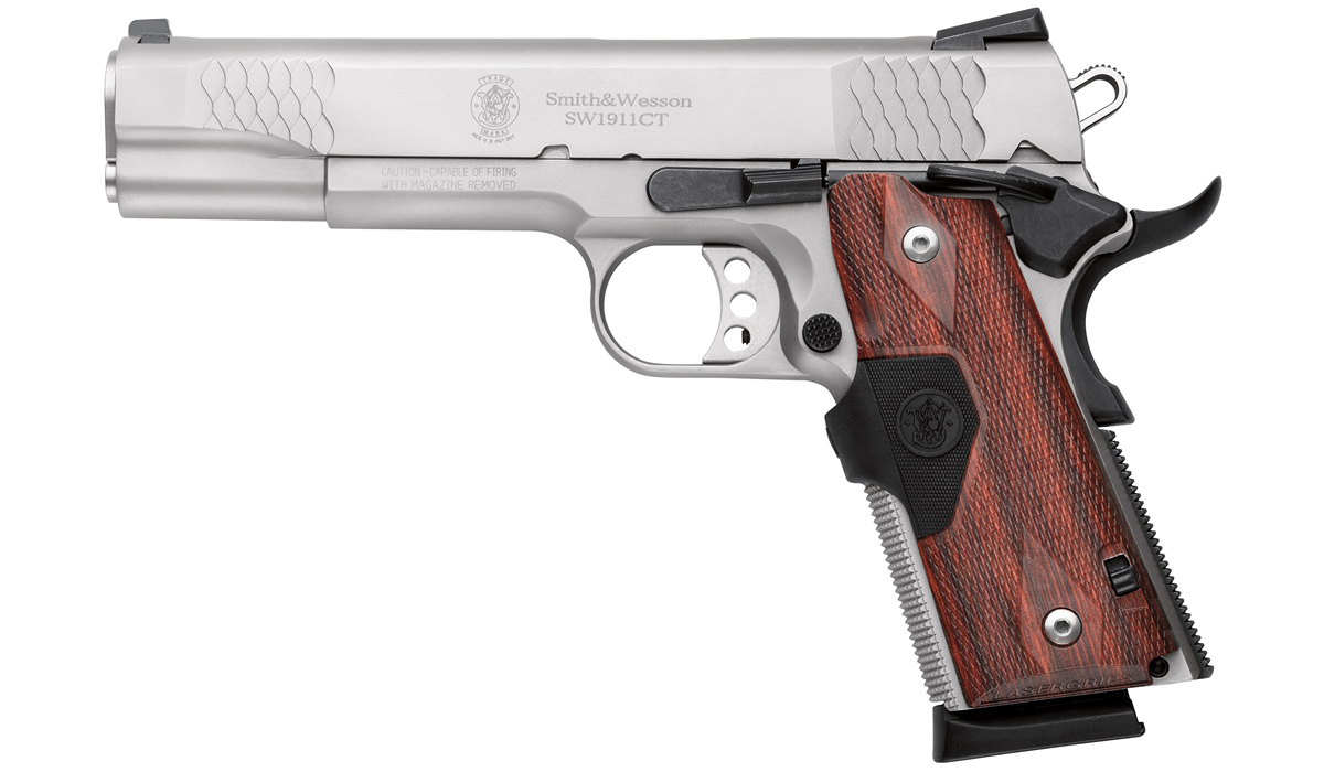 SW1911 CT E-Series 45ACP Stainless Pistol with Crimson Trace Lasergrips