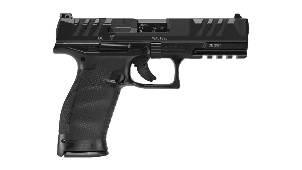 Walther, PDP, Optics Ready, Semi-automatic, Polymer Frame, Striker Fired, Full Size Frame, 9MM, 4.5" Barrel, Adjustable Rear Sight, Black, 18Rd
