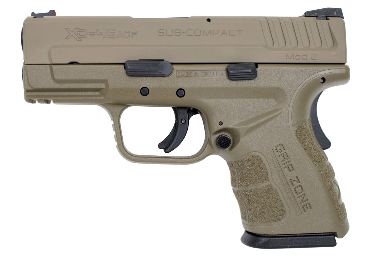 XD Mod.2 45 ACP Sub-Compact with Flat Dark Earth (FDE) Frame and Slide