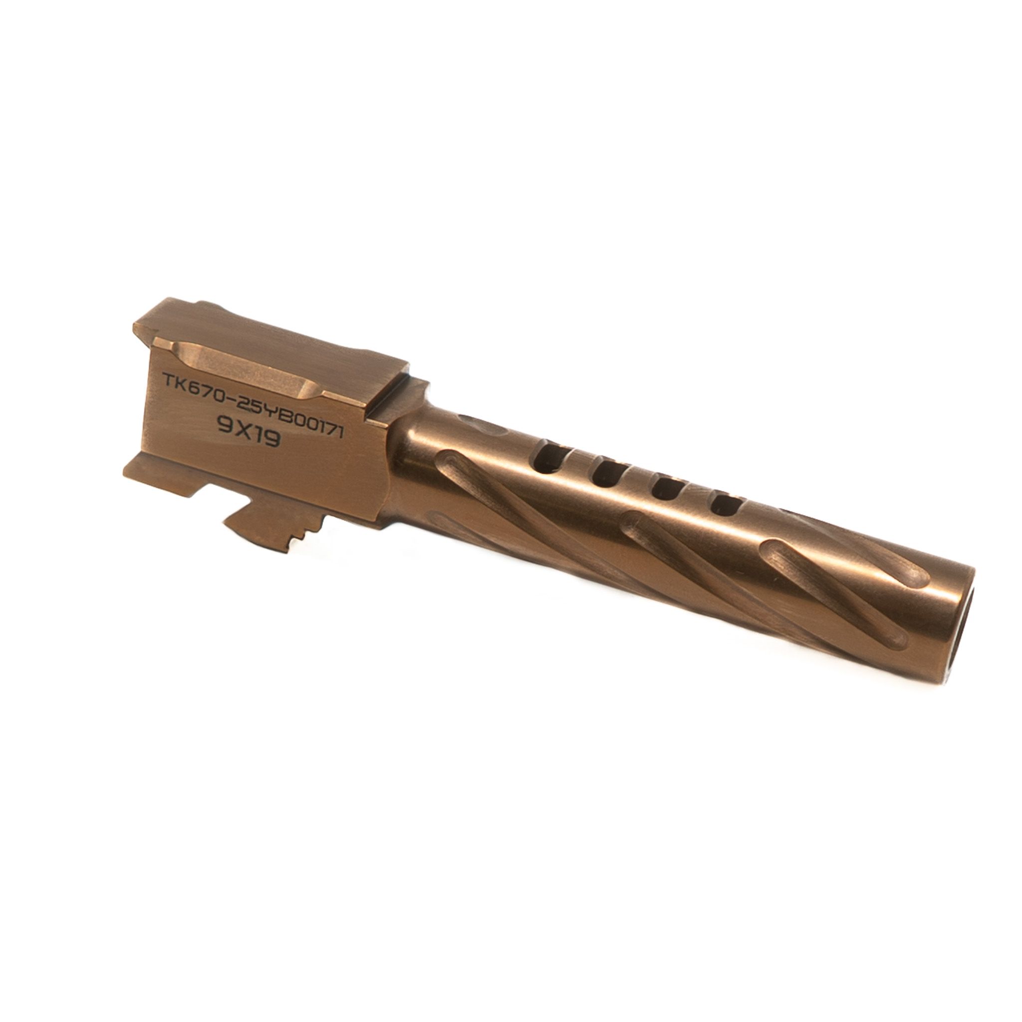 XF Pro 9MM Ported Barrel - 4" Fluted - Glock Gen 4 Compatible - Bronze