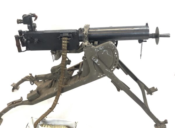 German WWI DWM Maxim MG 08 8mm Mauser Transferable Belt-Fed Heavy Machine Gun w/ Sled Mount & Accessories