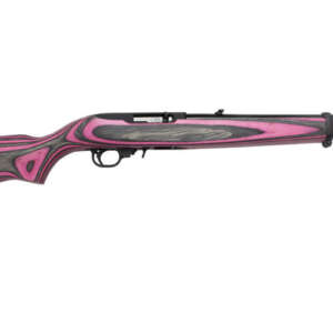 10/22 22 LR Rimfire Carbine with Pink and Black Laminate Stock