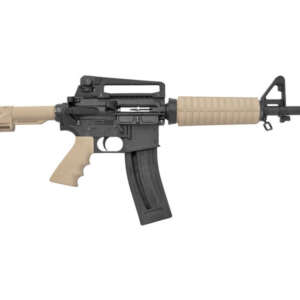 m four-22 22LR Tan Rimfire Carbine with Fixed Stock