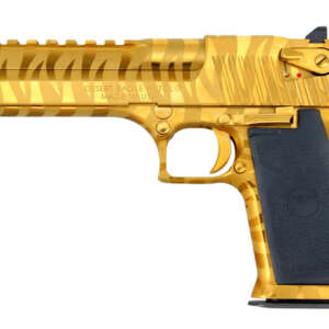 Desert Eagle .50 A.E. Mark XIX Titanium Gold with Tiger Stripes
