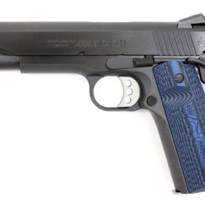 1911 Series 70 Competition 45 ACP Pistol with G10 Checkered Blue Grips