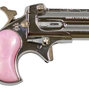 22LR Derringer with Chrome Finish and Pink Pearl Grips