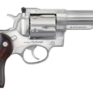 Redhawk 45 ACP Satin Stainless Revolver with Hardwood Grips