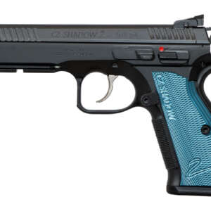 Shadow 2 9mm Black Pistol with Blue Aluminum Grips