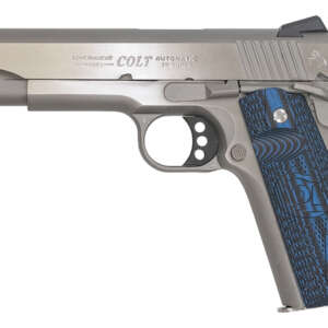 1911 Competition Stainless 38 Super Semi-Auto Pistol with Black/Blue G10 Grips