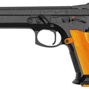 CZ75 Tactical Sports 9mm Pistol with Aluminum Orange Grips