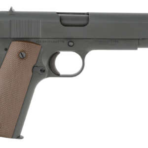 1911 A1 US Army 9mm Pistol with Checkered Brown Polymer Grip