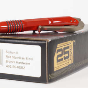 Microtech Siphon II Red Stainless Steel w/Bronze Hardware