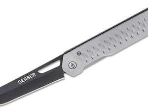 Gerber Ayako Front Flipper Knife Black TiNi Tanto Plain Blade
