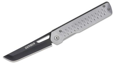 Gerber Ayako Front Flipper Knife Black TiNi Tanto Plain Blade