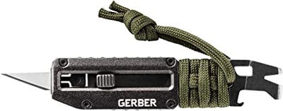 Gerber Gear Prybrid X Pocket Knife with Utility Blade and Prybar Green