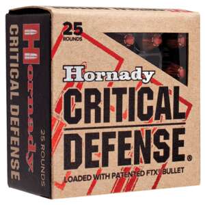 Hornady Critical Defense Brass 9mm 115 Grain 25-Rounds FTX