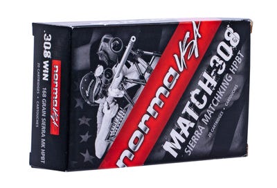 Norma Ammunition Match .308 Win 168-Grain 20-Rounds FMJ