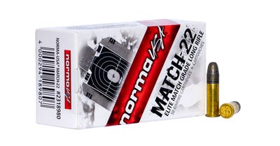 Norma Match Brass .22 LR 40-Grain 50-Rounds LRN