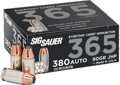 Sig Sauer Elite Performance V-Crown Nickel .380 ACP 90-Grain 20-Rounds JHP