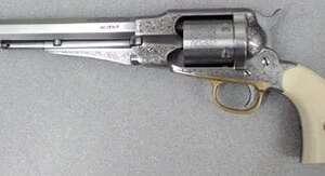 Taylors and Co 1858 Remington Conversion Nickel .45 Colt 8" Barrel 6-Rounds