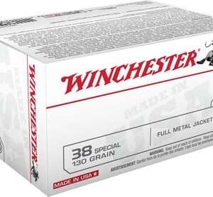 Winchester USA Brass .38 SPL 130-Grain 100-Rounds FMJ