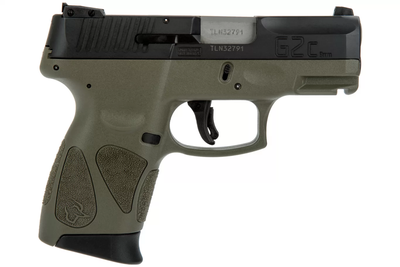 Taurus G2C Pistol Black/OD Green 9mm 3.25" Barrel 12-Rounds Includes 2 Magazines