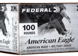 Federal American Eagle Brass 5.56NATO 55-Grain 100-Rounds FMJBT