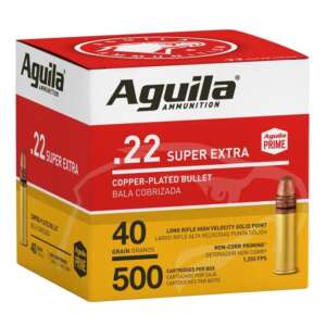 AGUILA SUPER EXTRA HIGH VELOCITY BRASS .22 LR 40-GRAIN 500-ROUNDS CPSP