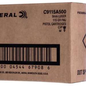 FEDERAL CHAMPION 9MM 115-GRAIN 500-ROUNDS FMJ