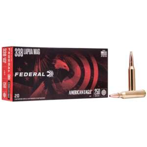 FEDERAL AMERICAN EAGLE BRASS .338 LAPUA 250-GRAIN 20-ROUNDS