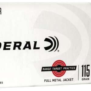 FEDERAL RANGE AND TARGET BRASS 9MM 115-GRAIN 50-ROUNDS FMJ