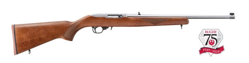 RUGER 10/22 SPORTER 75TH ANNIVERSARY WALNUT / STAINLESS .22 LR 18.5" BARREL 10-ROUNDS