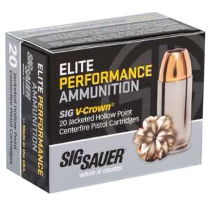 SIG SAUER ELITE PERFORMANCE 9MM 124-GRAIN 20-ROUNDS V-CROWN JHP