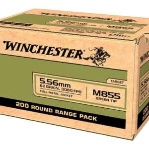WINCHESTER USA GREEN TIP BRASS 5.56 NATO 62-GRAINS 200-ROUNDS FULL METAL JACKET
