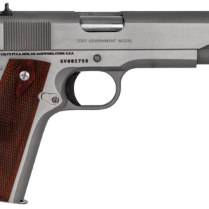 COLT 1911 GOVERNMENT STAINLESS .45 ACP 5" BARREL 7-ROUNDS ROSEWOOD GRIPS