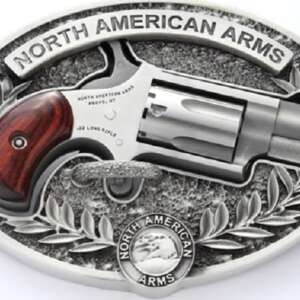 NAA MINI REVOLVER STAINLESS .22 LR 1.125" BARREL 5-ROUNDS OVAL ENCLOSED BELT BUCKLE