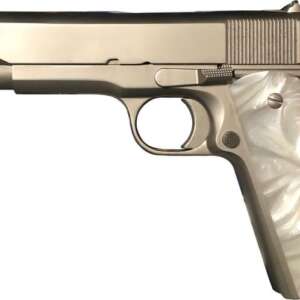 ROCK ISLAND ARMORY M1911-A1 GI NICKEL .45 ACP 5" BARREL 8-ROUNDS MOTHER OF PEARL GRIPS