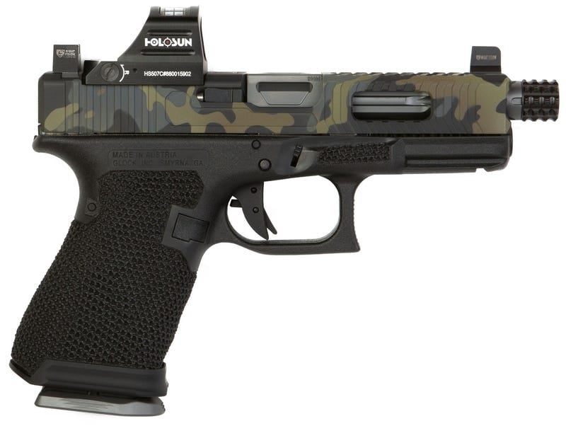 THE GUN CO LVL-1 CUSTOM GLOCK 19 - URBAN CAMO 9MM 4.02-INCH 15RDS - WITH HOLOSUN REFLEX RED DOT