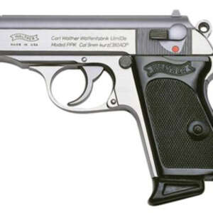 Walther PPK .380 ACP 3.3" Barrel Stainless Finish 6 Round, 2 Mags Walther