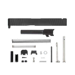 Complete Glock® 19 Compatible Slide - Front & Rear Serrations - Black w/ Stainless, Black, Threaded or Non-Threaded Barrel