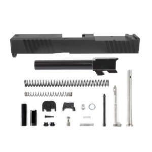 Complete Glock® 17 Compatible Slide w/ Front & Rear Serrations (& RMR Cut) - Black w/ Stainless, Black, Threaded or Non-Threaded Barrel